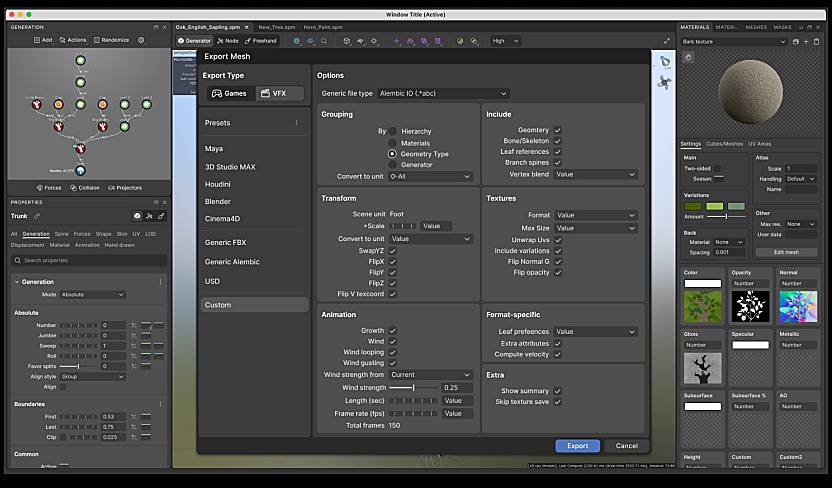 Speed Tree Export Workflow
